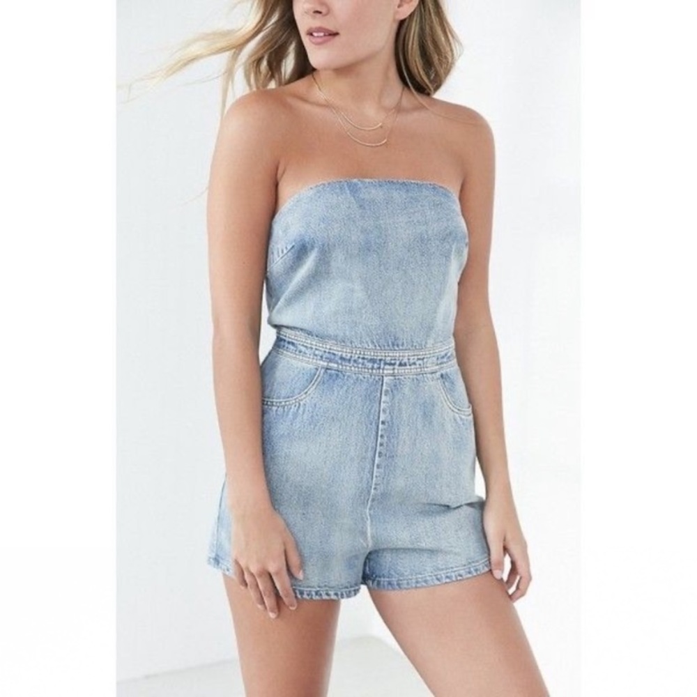 Urban Outfitters BDG Denim Strapless Jumpsuit